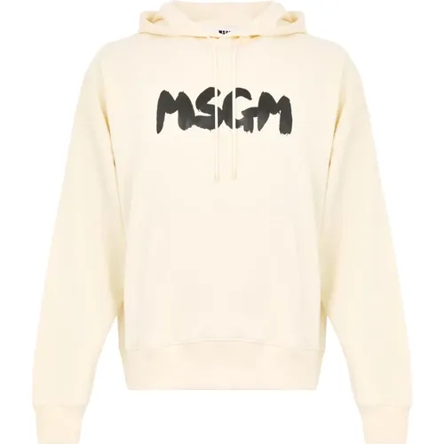 Hoodies, male, , Size: L Cotton Hoodie Sweatshirt - Msgm - Modalova