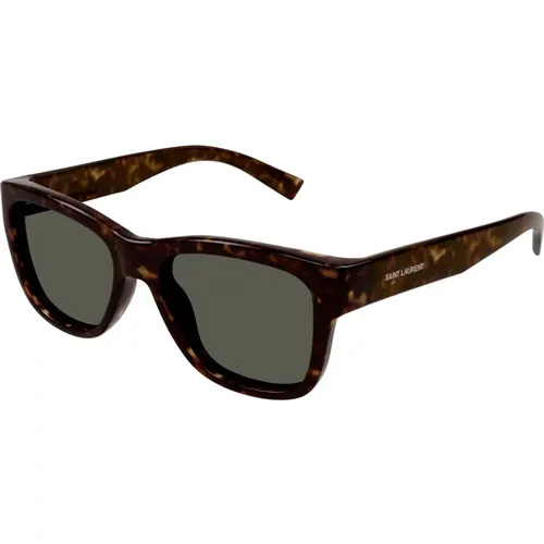 Havana/Grau Grün Sonnenbrille SL 674,Stylische Sonnenbrille SL 674,Schwarz/Graue Sonnenbrille SL 674 - Saint Laurent - Modalova