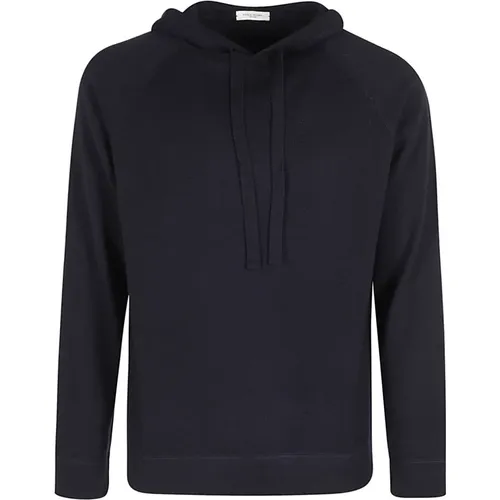 Hoodies, male, , Size: M Merino Wool Hoodie Sweater - Paolo Pecora - Modalova