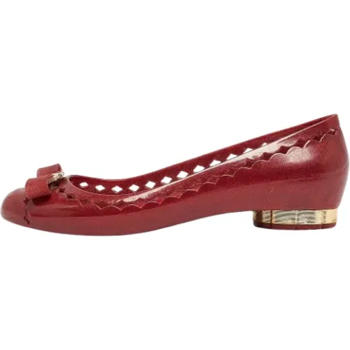 Pre-owned Flats, female, , Size: 9 1/2 US Pre-owned Fabric flats - Salvatore Ferragamo Pre-owned - Modalova