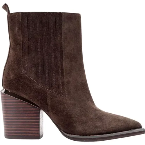 Pointed Toe Leather Ankle Boots , female, Sizes: 5 UK, 7 UK - Alma en Pena - Modalova