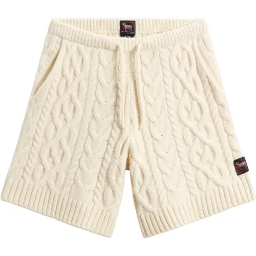 Casual Shorts, male, , Size: S Cable Knit Drawstring Shorts - Woolrich - Modalova