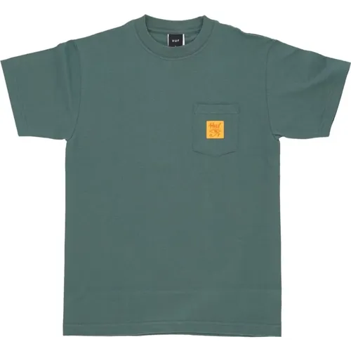 Pocket Tee Pine Mens T-Shirt , male, Sizes: XL - HUF - Modalova