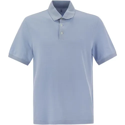 Polo T-Shirt aus Baumwoll-Jersey , Herren, Größe: 2XL - BRUNELLO CUCINELLI - Modalova