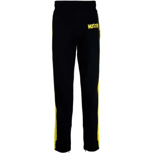 Sweatpants, male, , Size: M sweatpants with yellow paint effect - Moschino - Modalova