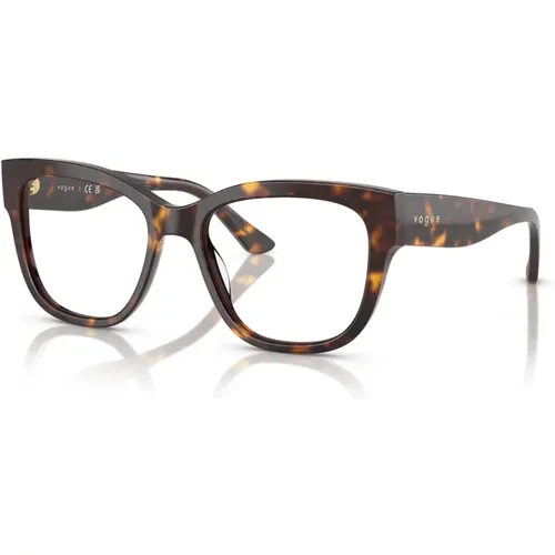 Glasses, unisex, , Size: 49 MM Stylish Eyewear Frames in Havana Color - Vogue - Modalova