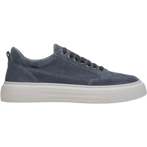 Herren Blaue Velours Niedrige Sneakers Er00113467 , Herren, Größe: 40 EU - Estro - Modalova