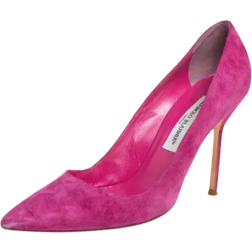 Pre-owned Suede heels , female, Sizes: 6 UK - Manolo Blahnik Pre-owned - Modalova