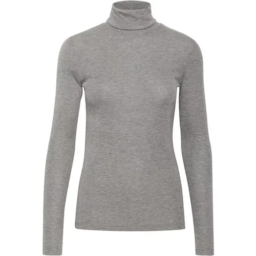 Rollneck T-Shirt Grey Melange , female, Sizes: XL, S, M - Kaffe - Modalova