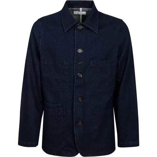Cotton French Collar Button Jacket , male, Sizes: S, L, M - Universal Works - Modalova