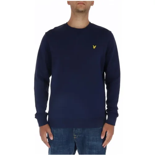 Blauer Sweatshirt mit langen Ärmeln und Print , Herren, Größe: XL - Lyle & Scott - Modalova
