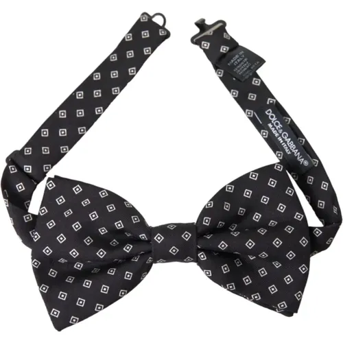 Bowties, male, , Size: ONE SIZE Silk Bow Tie Adjustable Neck Strap - Dolce & Gabbana - Modalova