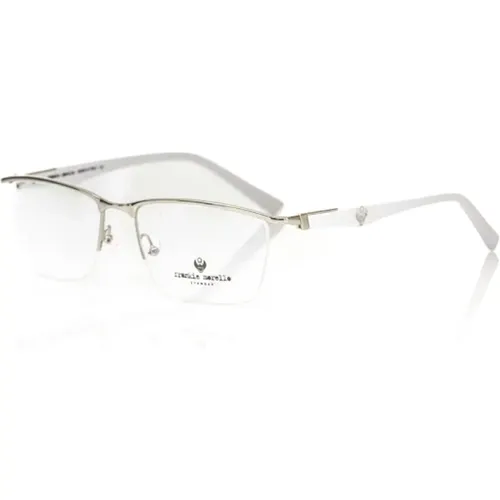 Glasses, male, , Size: ONE SIZE Clubmaster Metal Frame Eyeglasses White Logo - Frankie Morello - Modalova