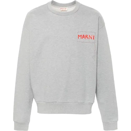 Grauer Sweatshirt Aw24 Stilvoll Bequem - Marni - Modalova