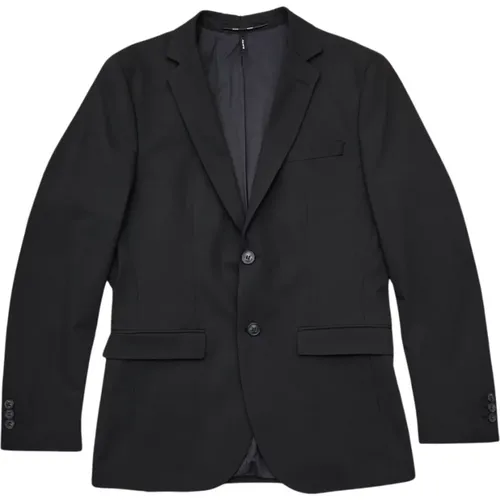 Formal Blazers, male, , Size: L Slim Nero Blazer - Selected Homme - Modalova