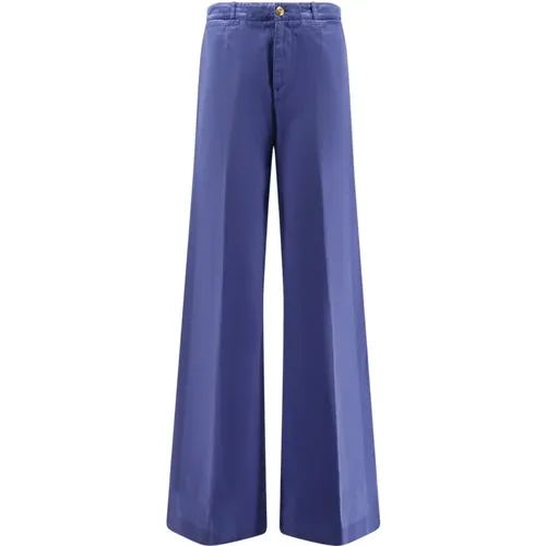 Wide Trousers, female, , Size: 2XS Cotton Trousers with Button Closure - Chloé - Modalova