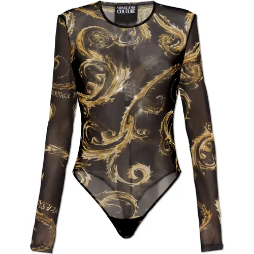 Body, female, , Size: 2XS Bodysuit with Pattern - Versace Jeans Couture - Modalova