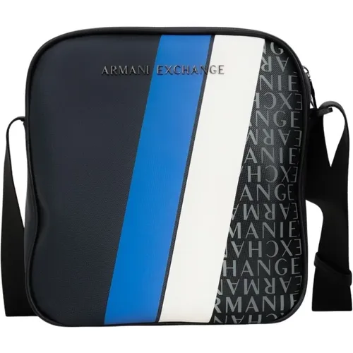 Moderne Blaue Diagonale Streifen Umhängetasche - Armani Exchange - Modalova