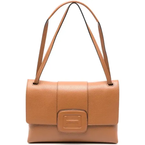 Leather Shoulder Bag , female, Sizes: ONE SIZE - Hogan - Modalova