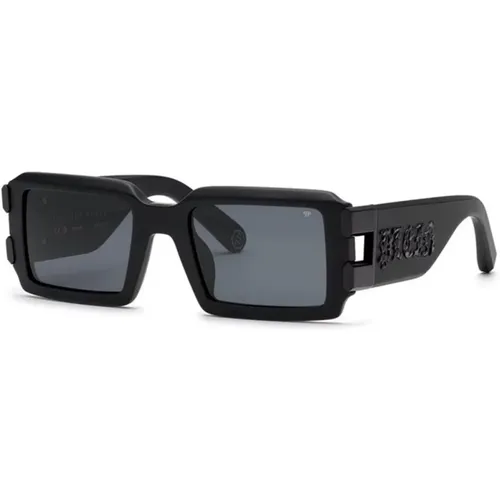 Schwarze Rauch Sonnenbrille Spp129V Modell , unisex, Größe: 54 MM - Philipp Plein - Modalova