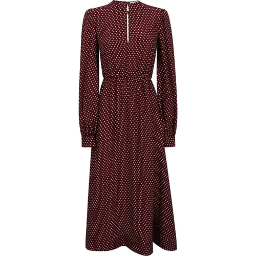 Silk Bordeaux Dress Made in Italy , female, Sizes: XS - Crida Milano - Modalova