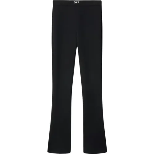 Wide Trousers, female, , Size: S Sleek Split Wide Trousers - Off White - Modalova