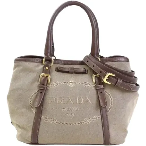 Pre-owned Canvas Prada Shoulder Bag , female, Sizes: ONE SIZE - Prada Vintage - Modalova