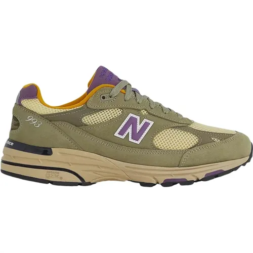 Sneakers, male, , Size: 11 1/2 US Suede Olive Leaf Sneakers 993 - New Balance - Modalova