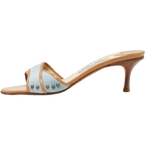 Pre-owned Denim sandals , female, Sizes: 4 1/2 UK - Jimmy Choo Pre-owned - Modalova