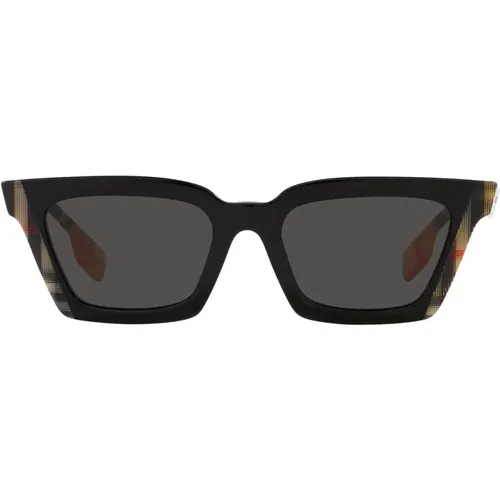 Vintage Square Sunglasses with Dark Grey Lenses , female, Sizes: 52 MM - Burberry - Modalova