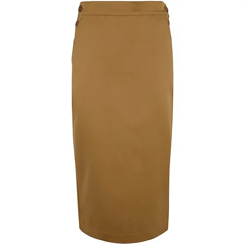 Tan Antidrop Cotton Skirt , female, Sizes: M, 2XS, S - Max Mara - Modalova