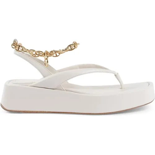 Goldene Kettensandalen mit Keilabsatz - Dee Ocleppo - Modalova