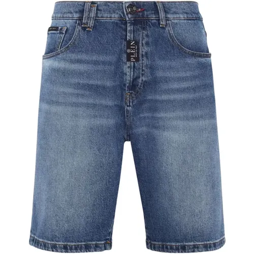 Kobaltblaue Shorts , Herren, Größe: W32 - Philipp Plein - Modalova