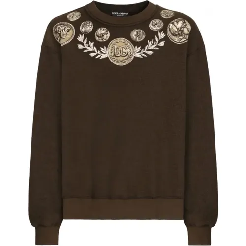 Graphic-print cotton sweatshirt , male, Sizes: M, L - Dolce & Gabbana - Modalova