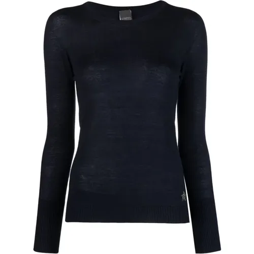 Blauer Cashmere Choker Sweater , Damen, Größe: 2XS - Lorena Antoniazzi - Modalova