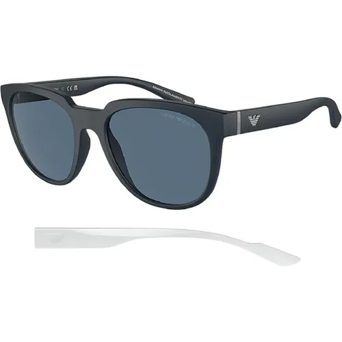 Matte Sunglasses with Dark Lenses , male, Sizes: 55 MM - Emporio Armani - Modalova