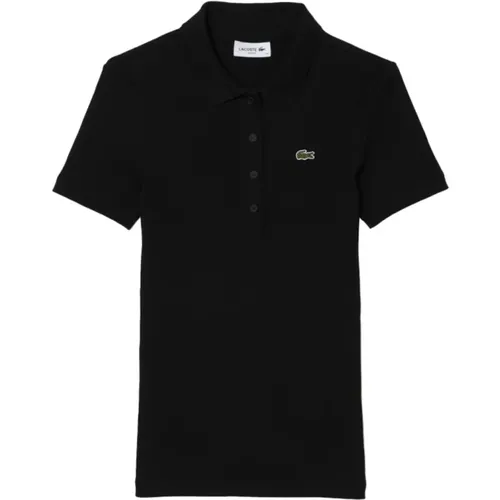 Schwarze T-Shirts und Polos , Damen, Größe: L - Lacoste - Modalova