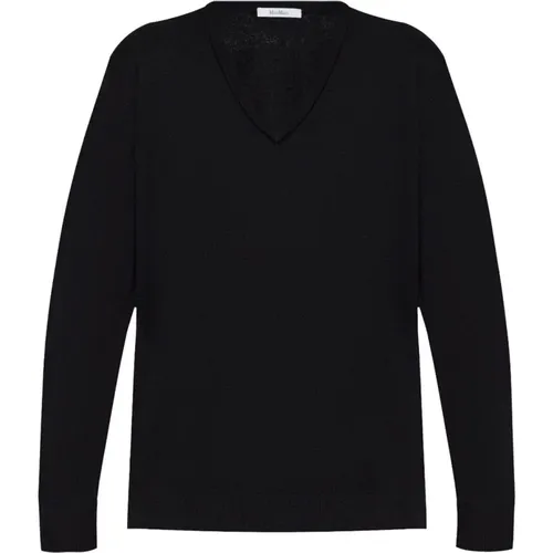 Woll V-Ausschnitt Pullover , Damen, Größe: L - Max Mara - Modalova