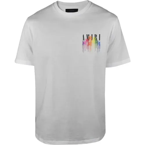 Weißes Logo-Print Rundhals T-Shirt , Herren, Größe: M - Amiri - Modalova