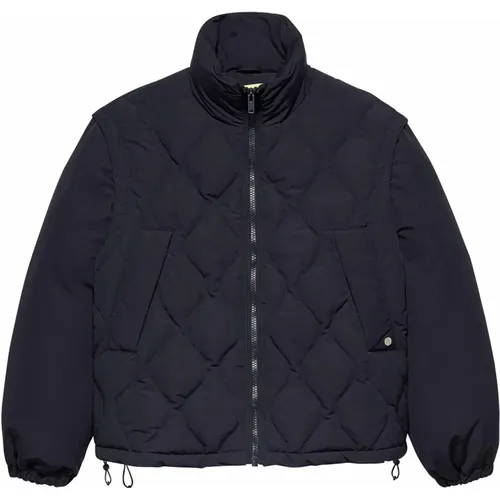 Abnehmbare Ärmel Steppjacke Blau Baumwolle Herren , Herren, Größe: M - New Amsterdam Surf Association - Modalova