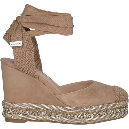 Glitter Wedge Sandal , female, Sizes: 4 UK, 6 UK, 8 UK, 5 UK, 7 UK - Alma en Pena - Modalova