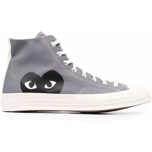 Sneakers, female, , Size: 10 US Gray Cotton Sneakers with Heart - Comme des Garçons Play - Modalova