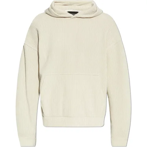 Gerippter Kapuzenpullover , Herren, Größe: XL - Emporio Armani - Modalova