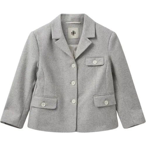 Blazers, female, , Size: XS Geometric Wool Blend Jacket - The Garment - Modalova