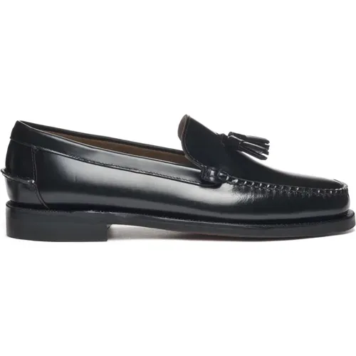 Leather Moc Toe Loafer with Tassels , male, Sizes: 8 UK, 7 UK, 10 UK, 6 UK - Sebago - Modalova