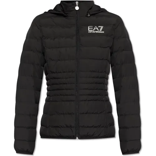 Jacke mit abnehmbarer Kapuze , Damen, Größe: XL - Emporio Armani EA7 - Modalova