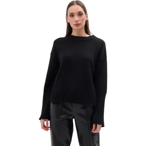 Ribbed-Trim Sweater by , female, Sizes: M - Liviana Conti - Modalova