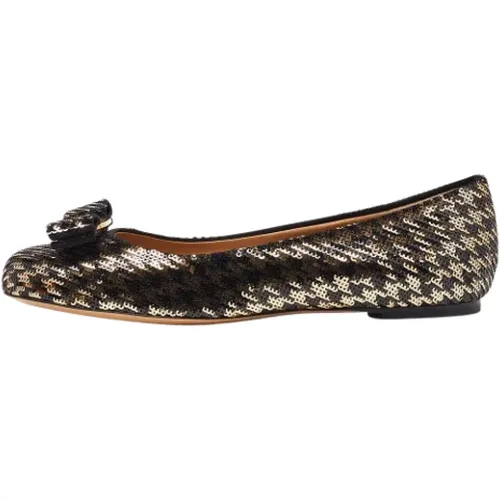 Pre-owned Flats, female, , Size: 7 1/2 US Pre-owned Fabric flats - Salvatore Ferragamo Pre-owned - Modalova