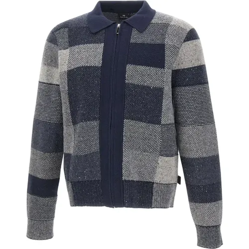 Round-neck Knitwear, male, , Size: S Zip Thru Cardigan - Paul Smith - Modalova