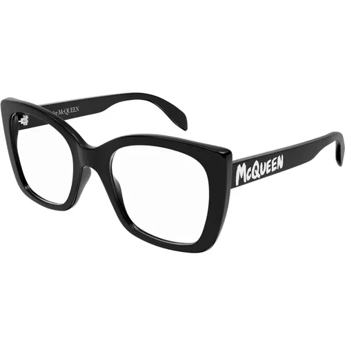 Schwarze Brillengestelle , unisex, Größe: 52 MM - alexander mcqueen - Modalova